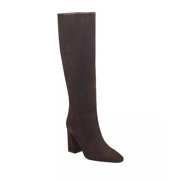 Marc Fisher LTD Yarli Boots 9M Dark Brown Leather Knee‑High Pull‑On NIB msrp$299